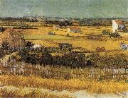 Vincent Van Gogh Harvest at La Crau,with Montmajour in the Background Sweden oil painting artist
